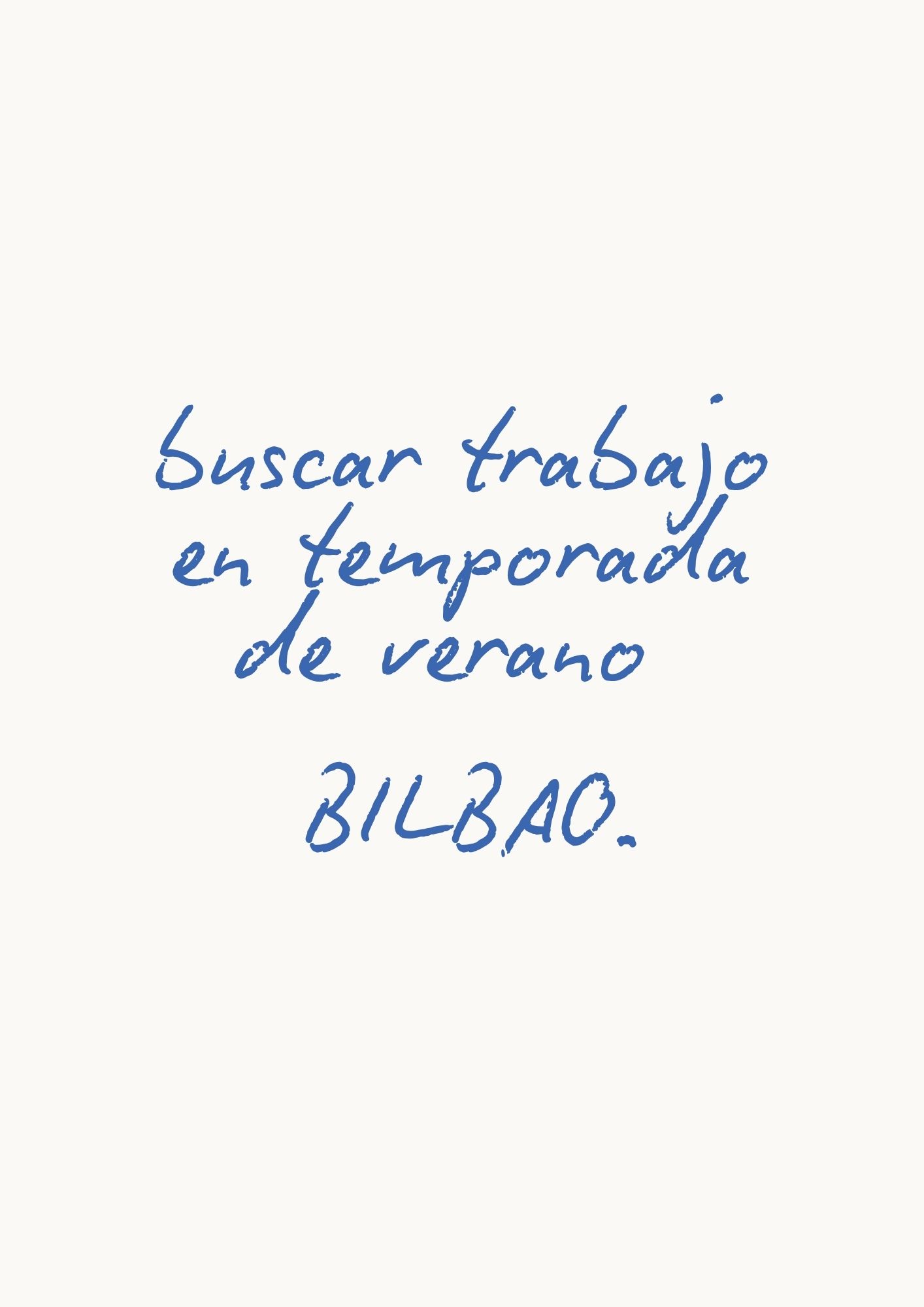 Trabajo de temporada de verano en hostelería en Bilbao