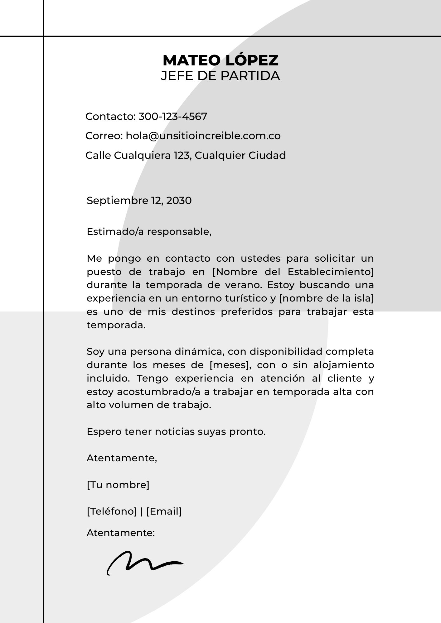 Vista previa: Carta para temporada de verano en isla